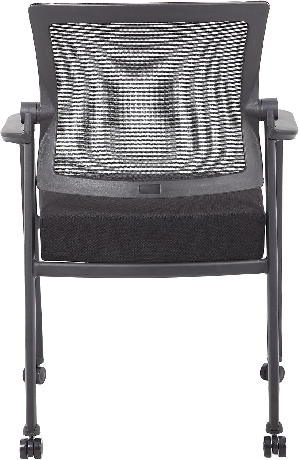 Mesh 4 Legged Guest Chair Black - Boss Office Products: Upholstered, Breathable, Fixed Height