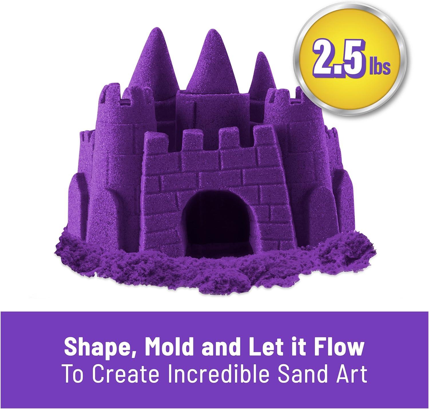 Kinetic Sand, 2.5lbs Purple Play Sand, Moldable Sensory Toys for Kids & Classroom, Resealable Bag, Back to School Teacher Must Haves, Ages 3+