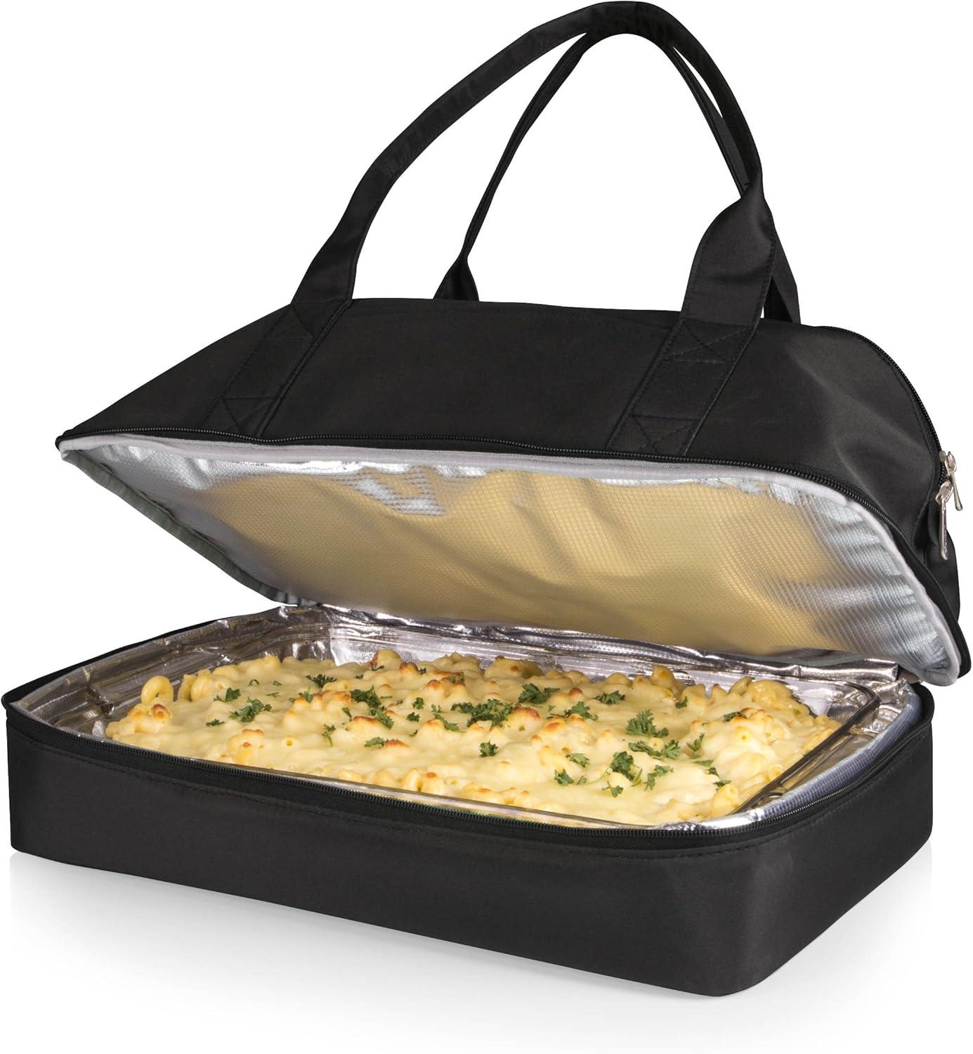 Black Polyester Insulated Rectangle Casserole Carrier Bag