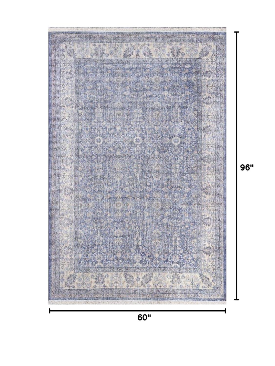 Momeni  Helena Polyester and Cotton Trditional Area Rug Blue 5' X 8' 5' x 8' Accent, Indoor Rectangle