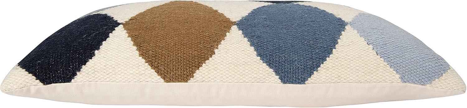 Storied Home Woven Wool Blend Pattern Lumbar Pillow, Multicolor