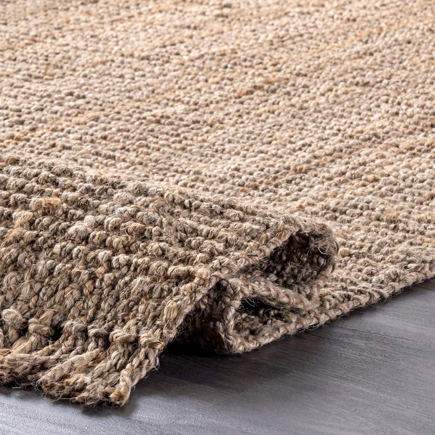 nuLOOM Daniela Chunky Jute Natural 6' x 9' Farmhouse Area Rug