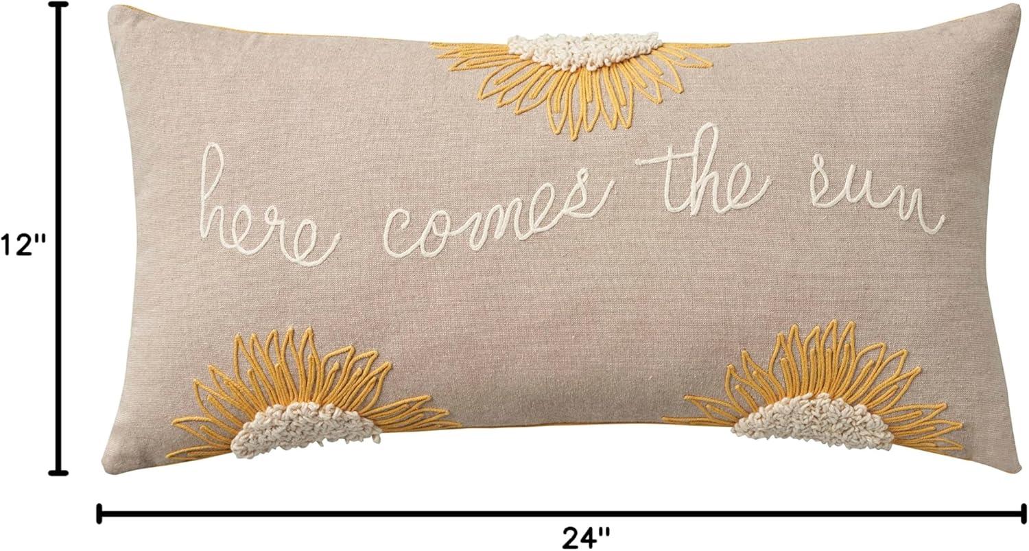 Nourison Life Styles Here Comes The Sun Natural 12" x 24" Throw Pillow