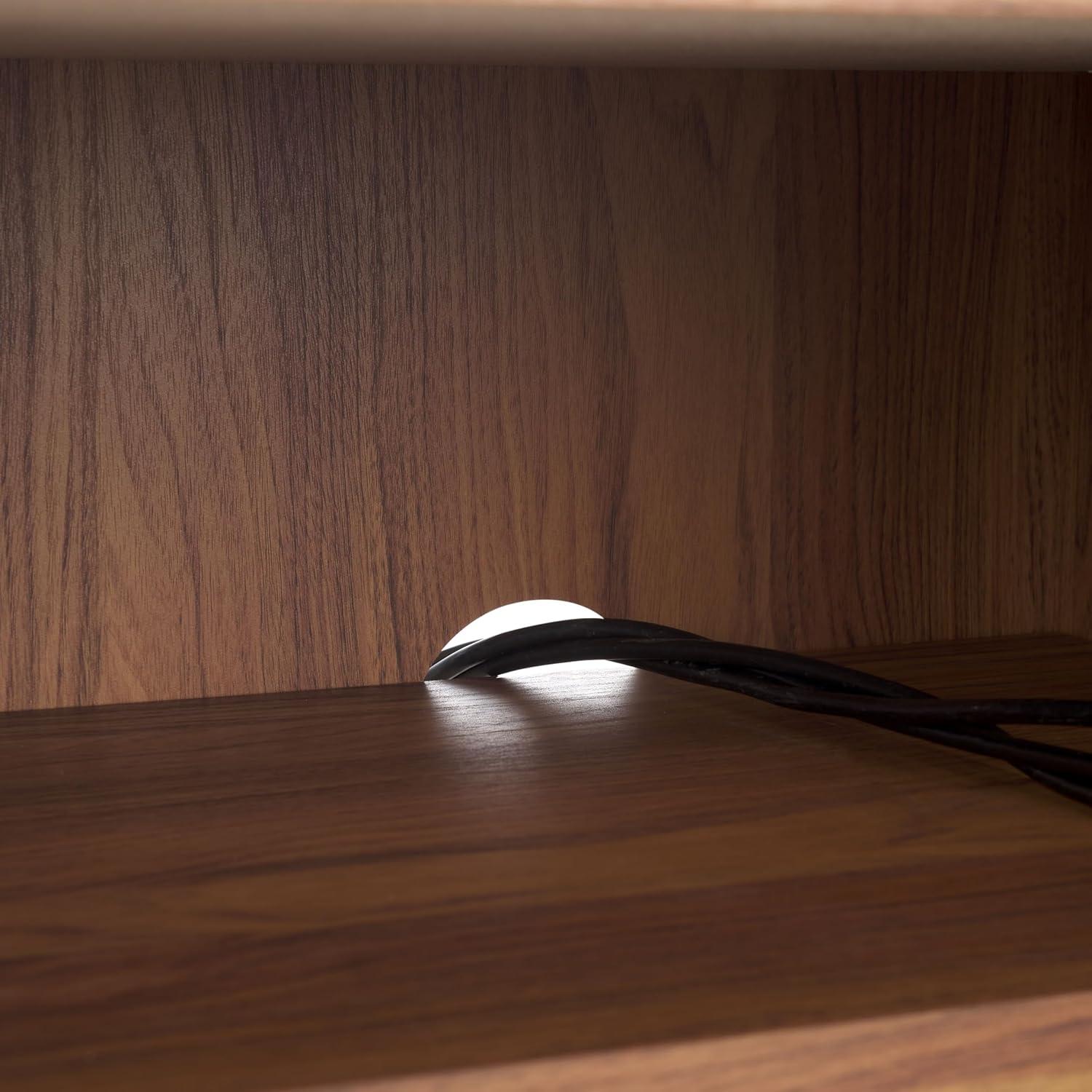 Lylia 4 Door Media Stand - MED9623 - Walnut/Black - Safavieh