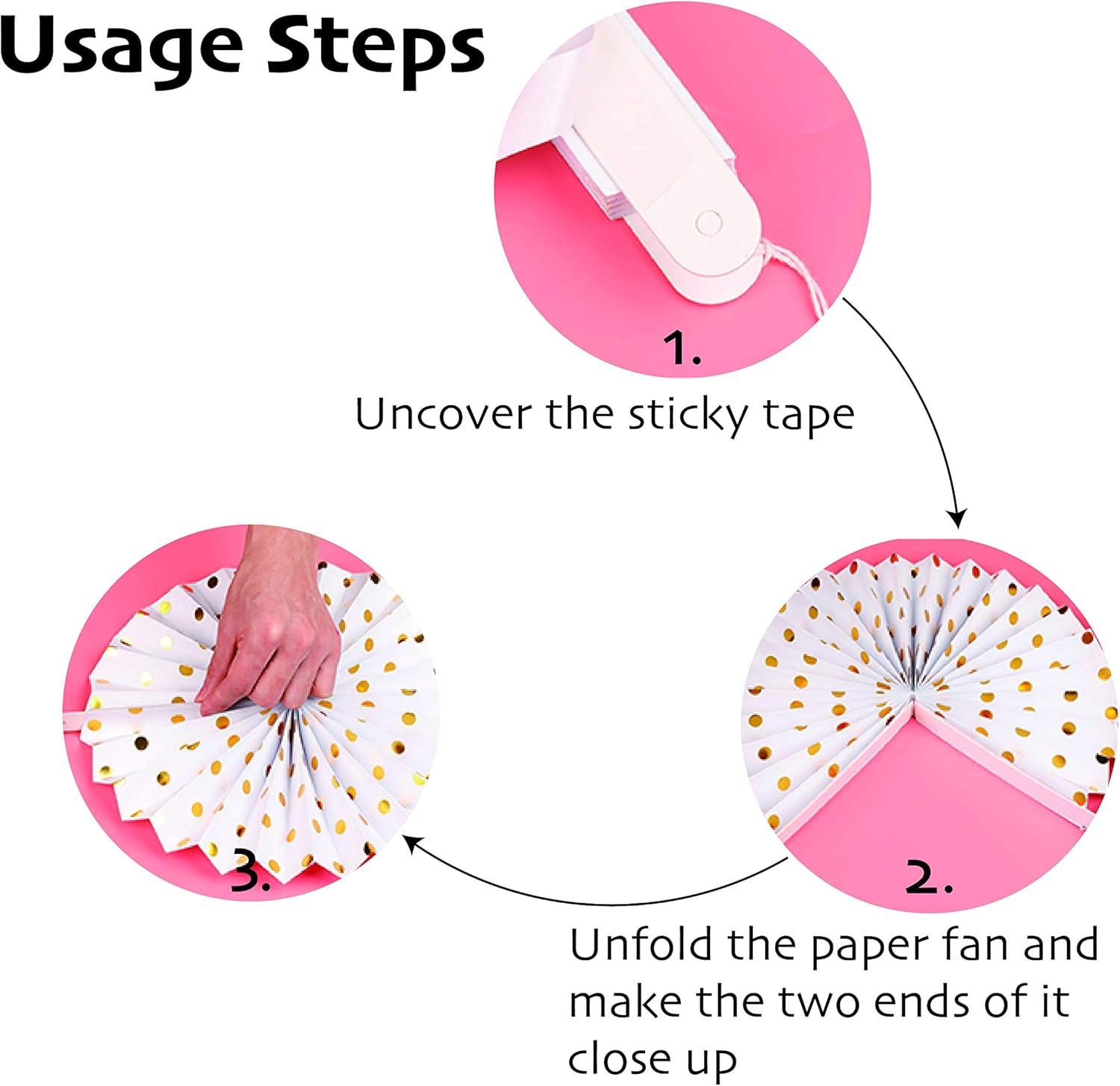 Fiesta Paper Fan Party Decorations Set, 24pcs Colorful Paper Fans, Hollow Paper Fans, Tissue Paper Pom Poms, Honeycomb Balls, Dot Garland for Fiesta Party, Birthday Wedding or Mexican Party