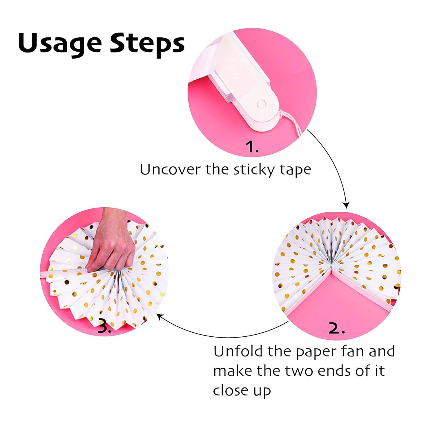 Fiesta Paper Fan Party Decorations Set, 24pcs Colorful Paper Fans, Hollow Paper Fans, Tissue Paper Pom Poms, Honeycomb Balls, Dot Garland for Fiesta Party, Birthday Wedding or Mexican Party