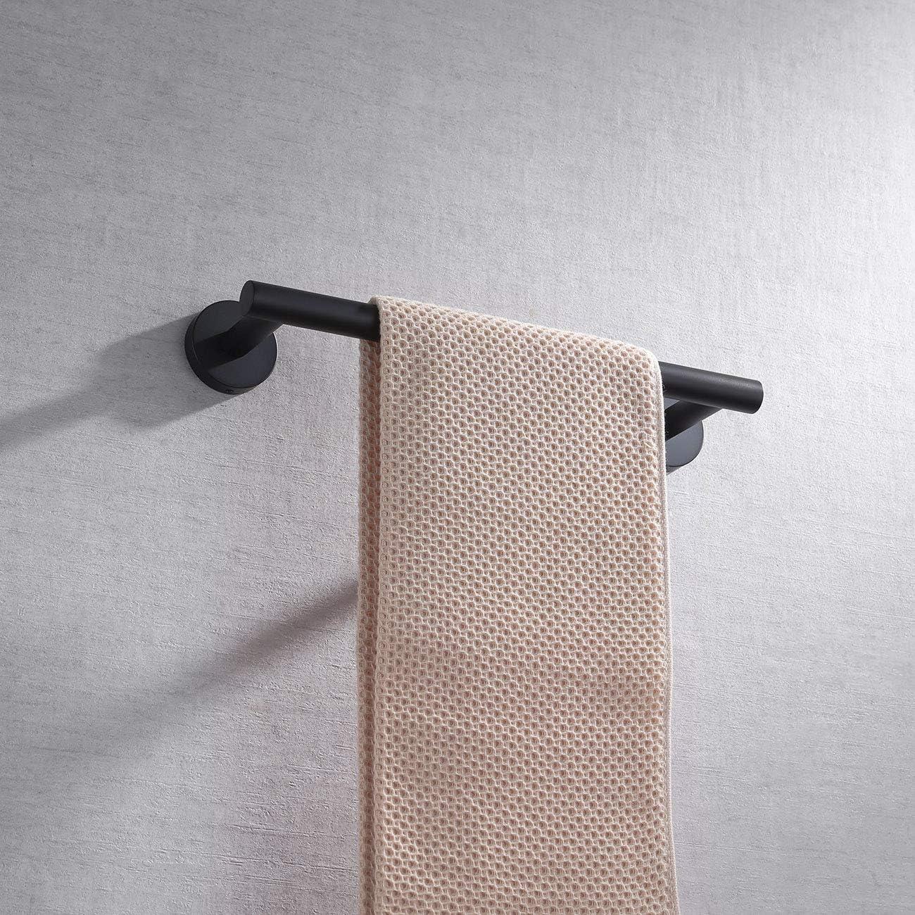 Matte Black 12 Inch Stainless Steel Wall Mounted Towel Bar