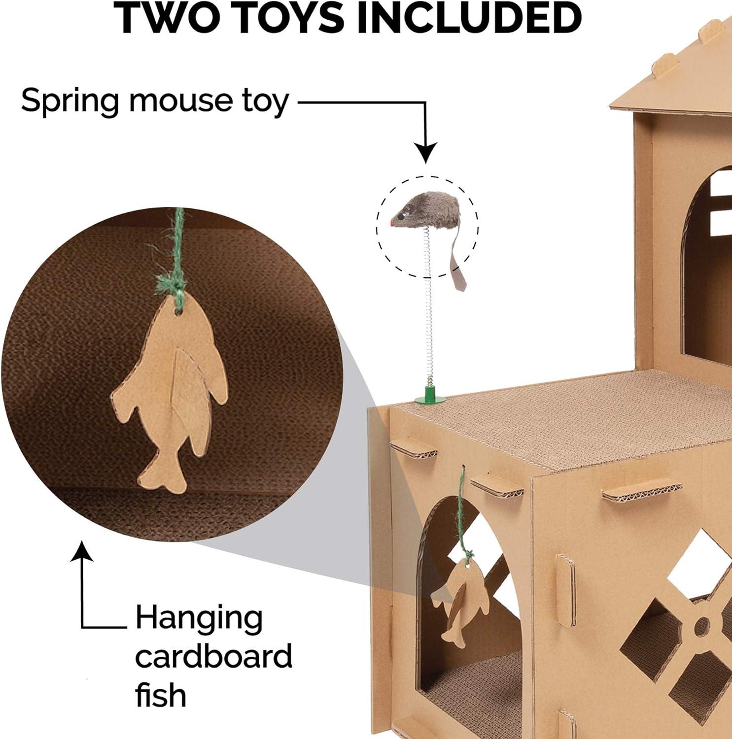 FurHaven Tiger Tough Townhouse Playground Scratcher House