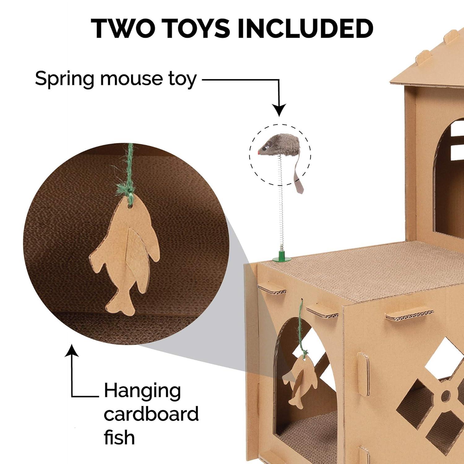 FurHaven Tiger Tough Townhouse Playground Scratcher House
