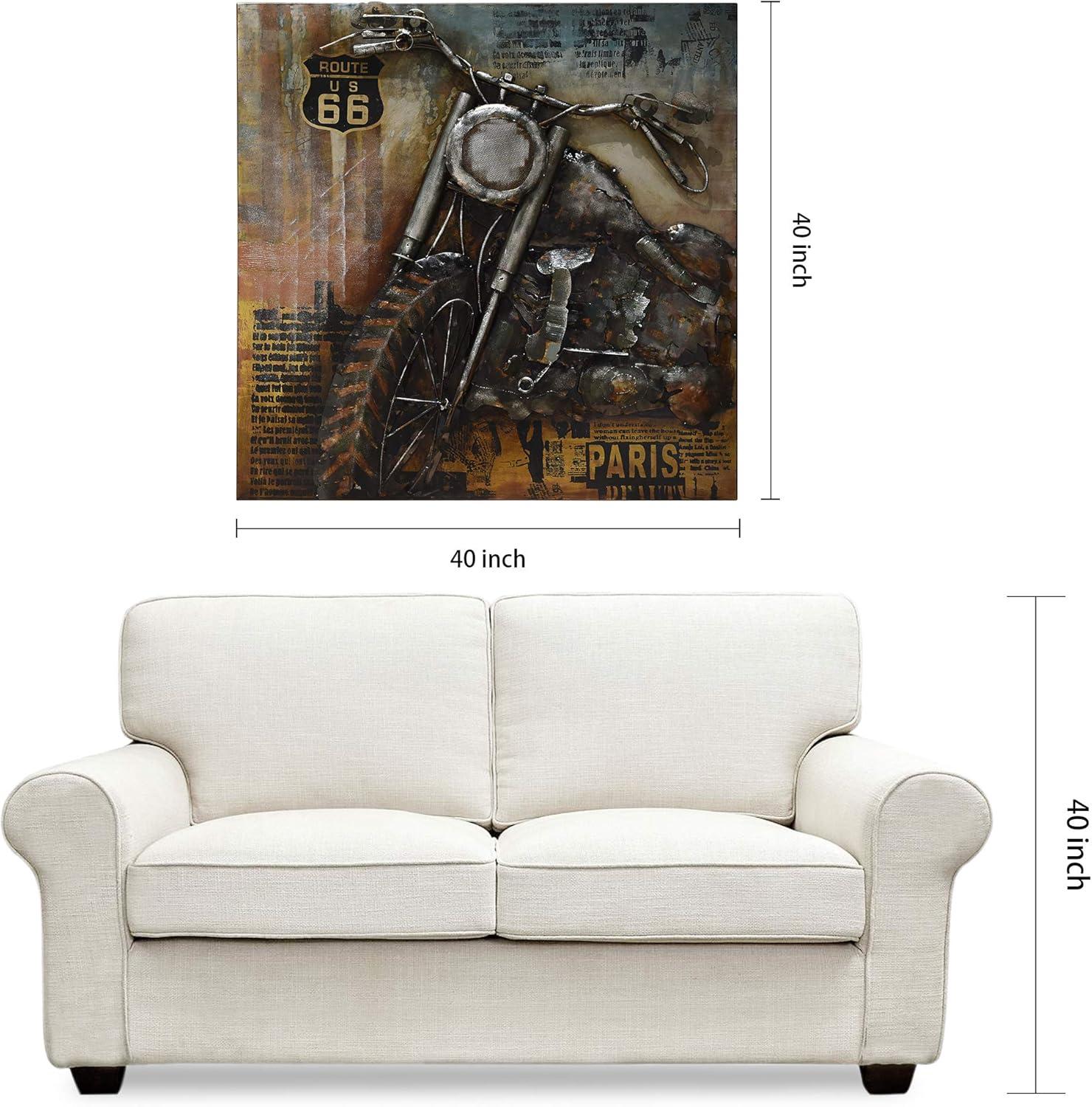 Empire Art Direct PMO-130310-4040 Primo Mixed Media Hand Painted Iron Wall Sculpture - Motorcycle 1