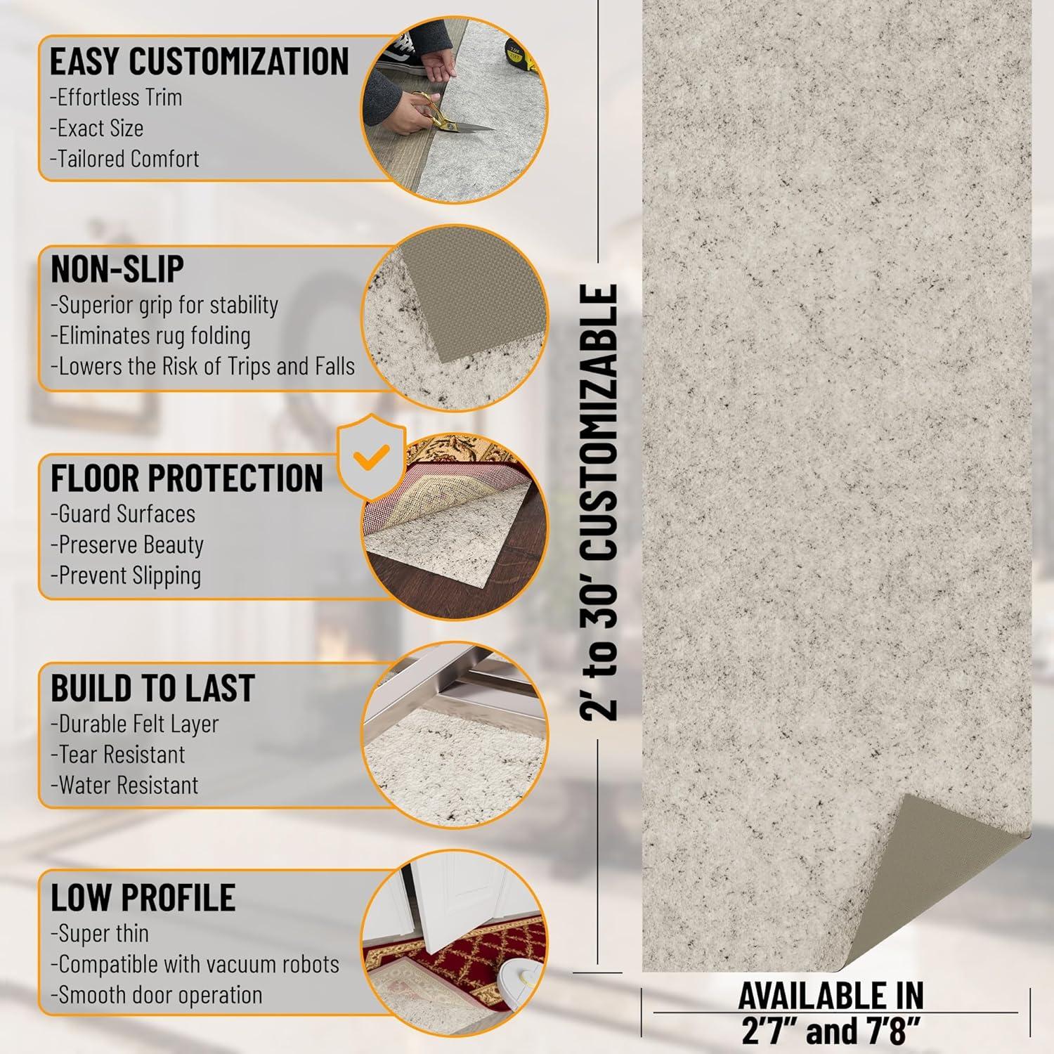 Ottomanson Non Slip Rug Pad Grip 1/8 Thick, Protection for Any Flooring Surface, Beige & Reviews | Wayfair