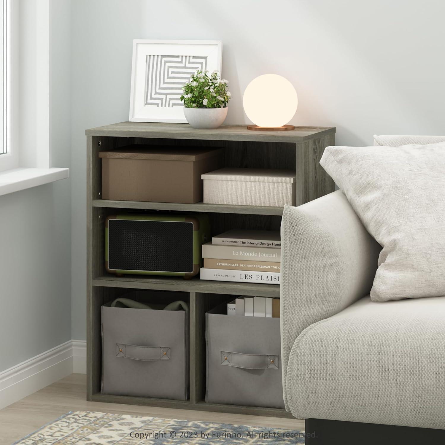 Adjustable French Oak 3-Tier Display Bookcase