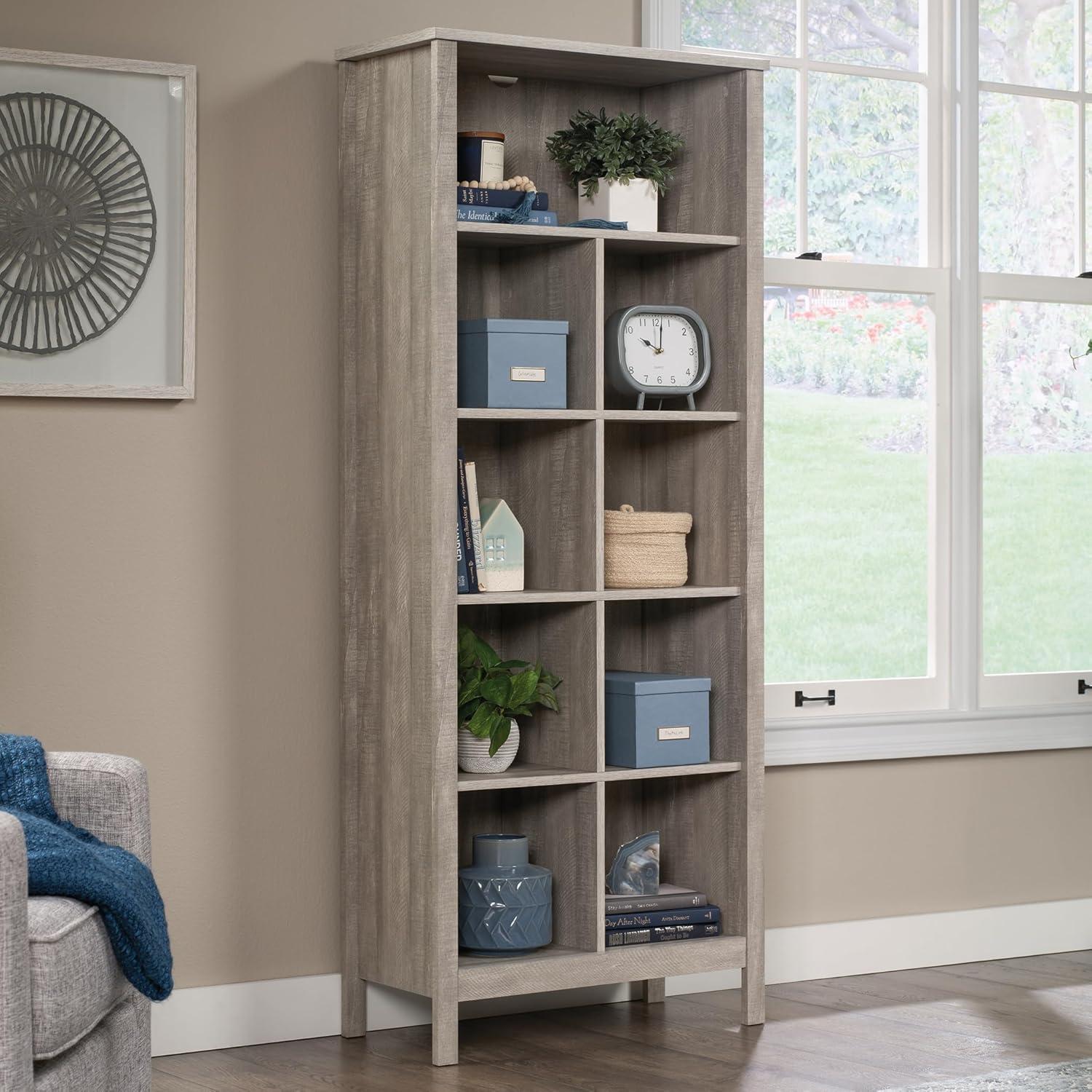 Gray 65.75" Tall 9-Cube MDF Bookcase