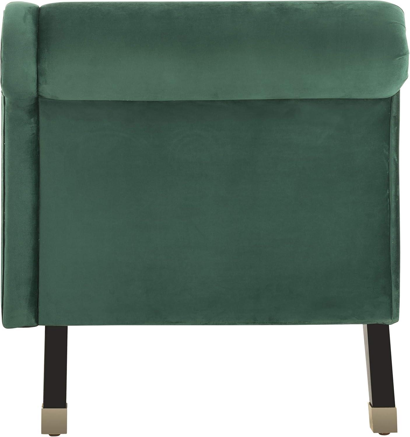 Emerald Green Velvet 63'' Transitional Stationary Sofa