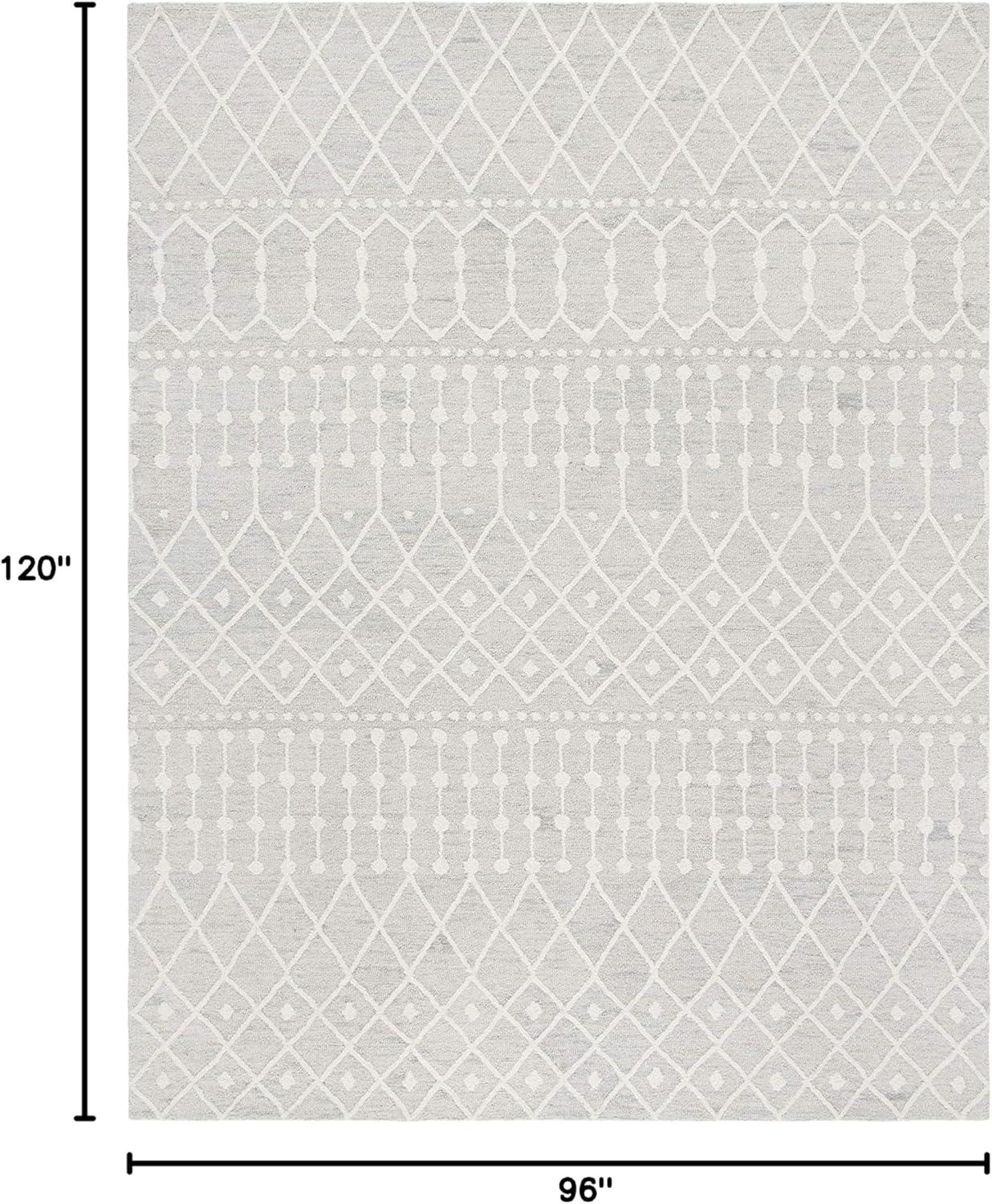 Blossom BLM115 Hand Tufted Area Rug - Silver/Ivory - 8'x10' - Safavieh.