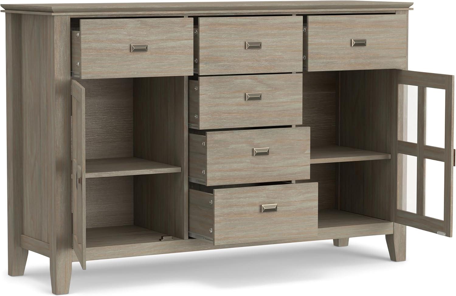 Allora Wood 54" Transitional Sideboard Buffet Credenza in Gray