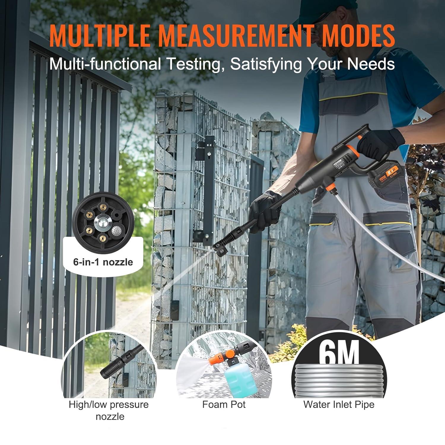VEVOR VEVOR Cordless Pressure Washer, 580-PSI 1.1 GPM Portable Power Cleaner