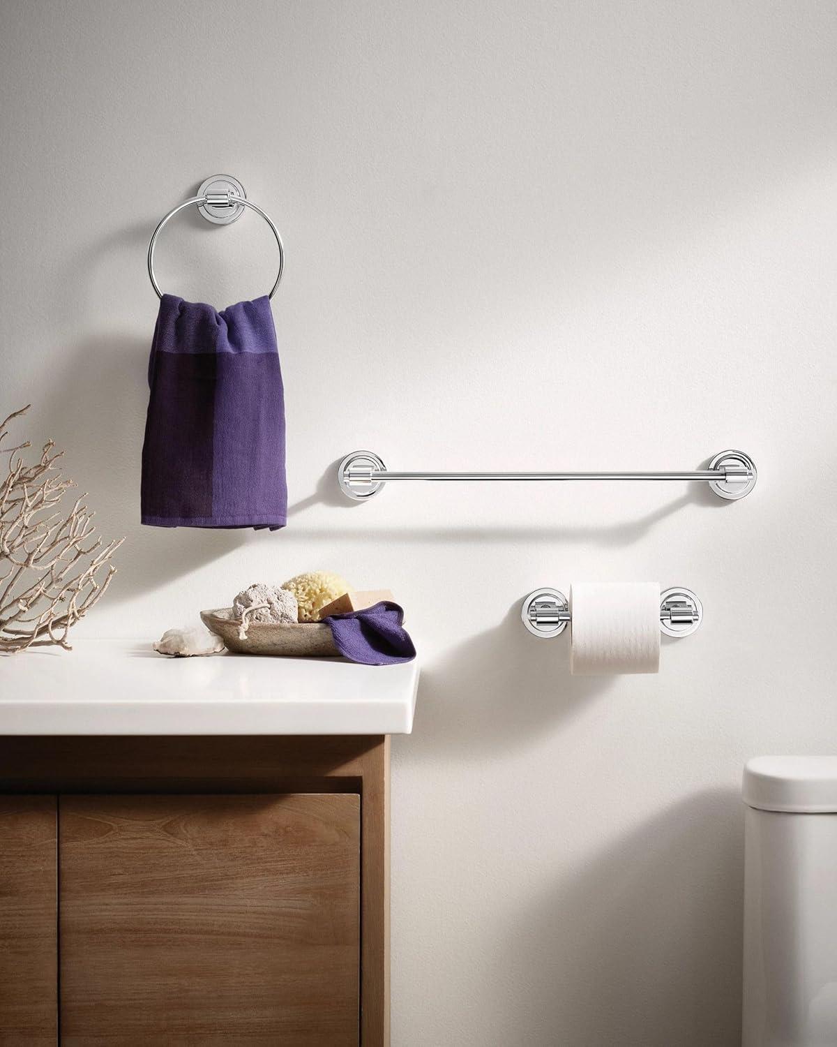 Chrome Modern Wall Mount Pivoting Toilet Paper Holder