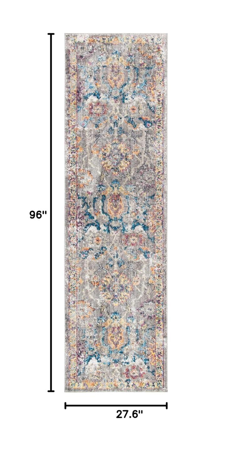 Bristol BTL347 Power Loomed Indoor Runner Rug - Grey/Blue - 2'3"x8' - Safavieh