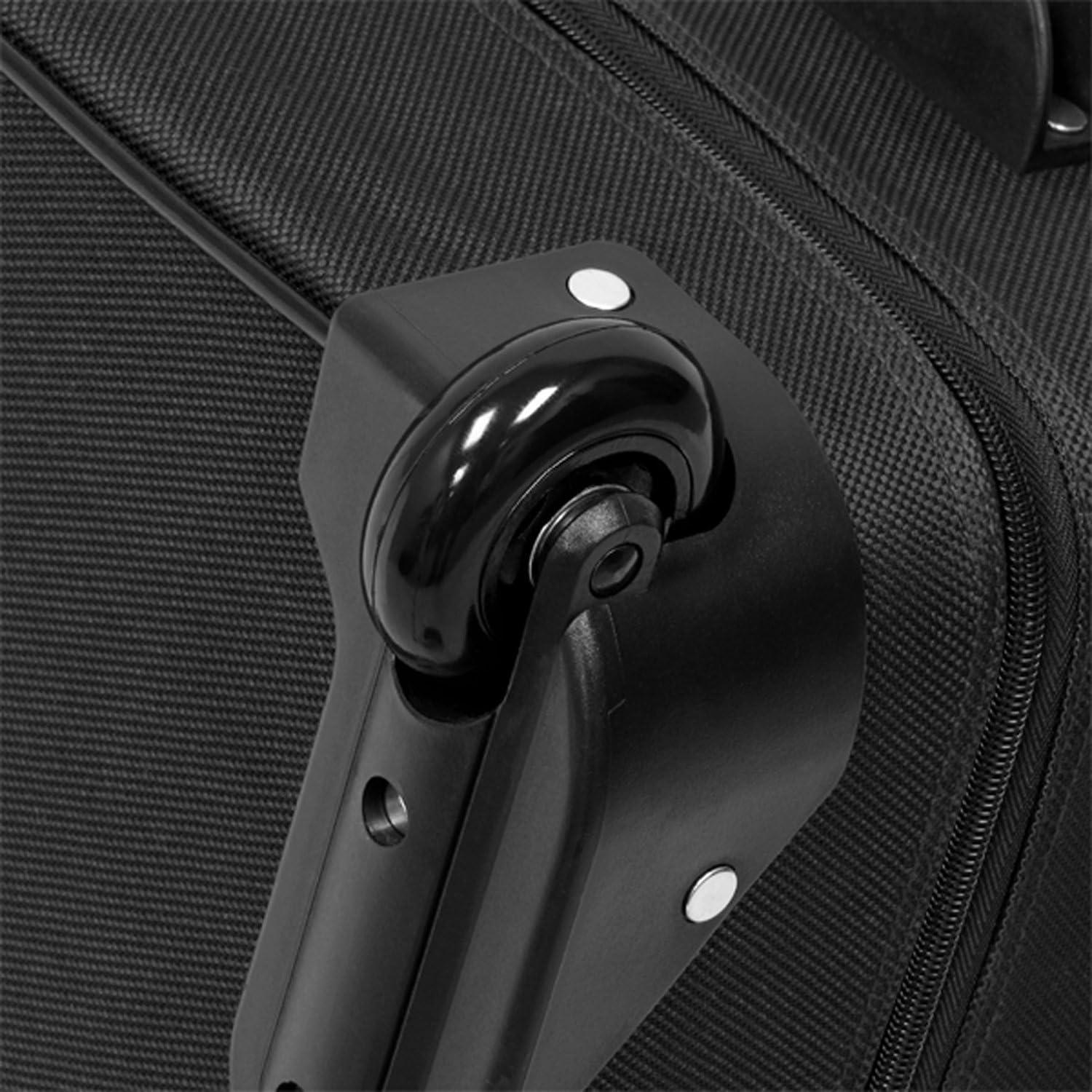 London Fog  Buckingham Black Polyester Rolling Garment Bag