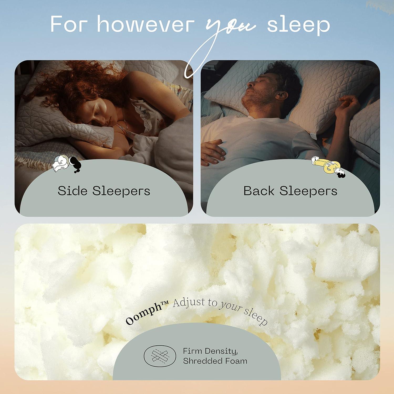 Coop Home Goods Original Memory Foam Pillow Refill, Firm Density- 1/2LB - Extra Oomph - GREENGUARD Gold and CertiPUR-US certified