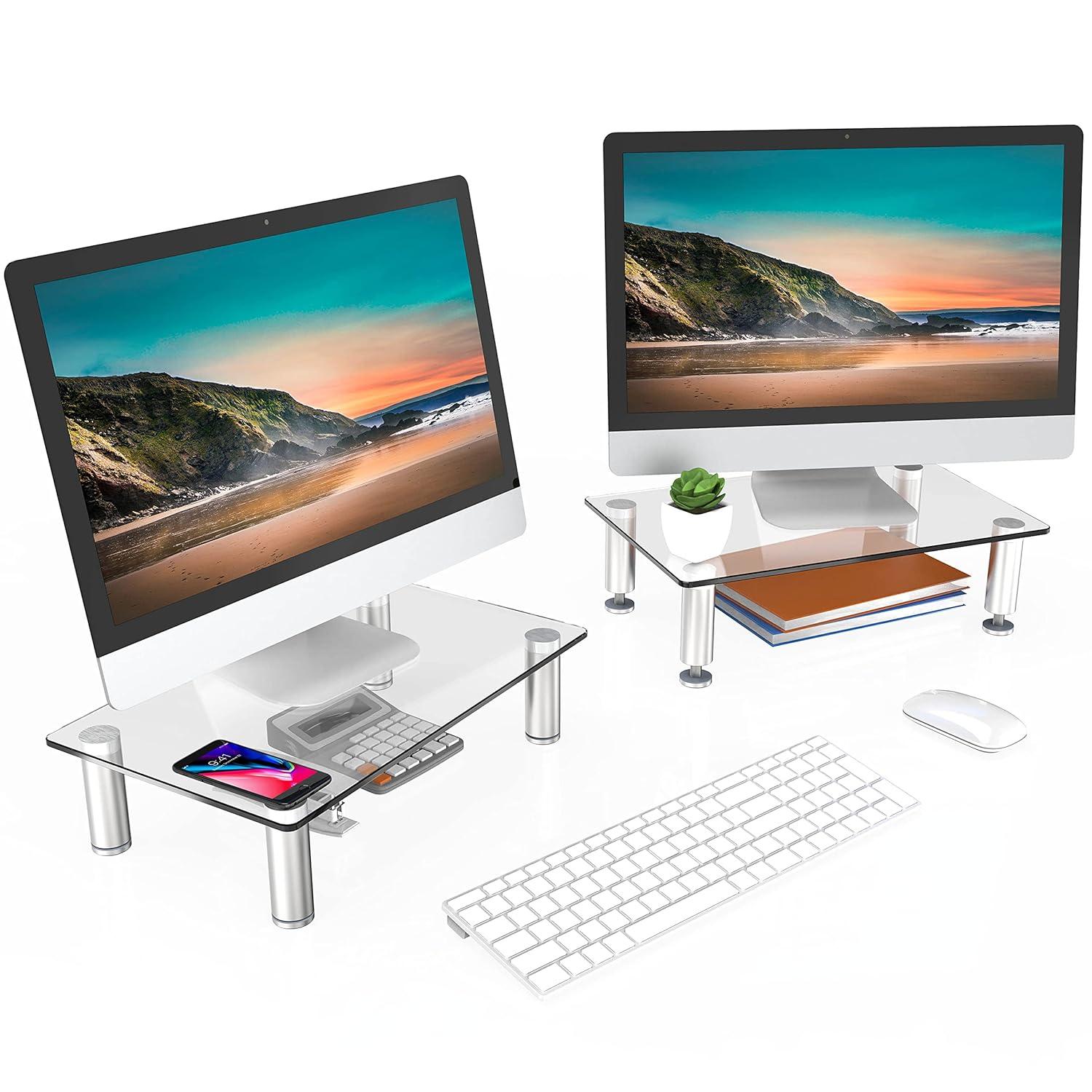 FITUEYES Computer Monitor Stand Desktop Riser for Xbox One/Component/Flat Screen DT103801GC