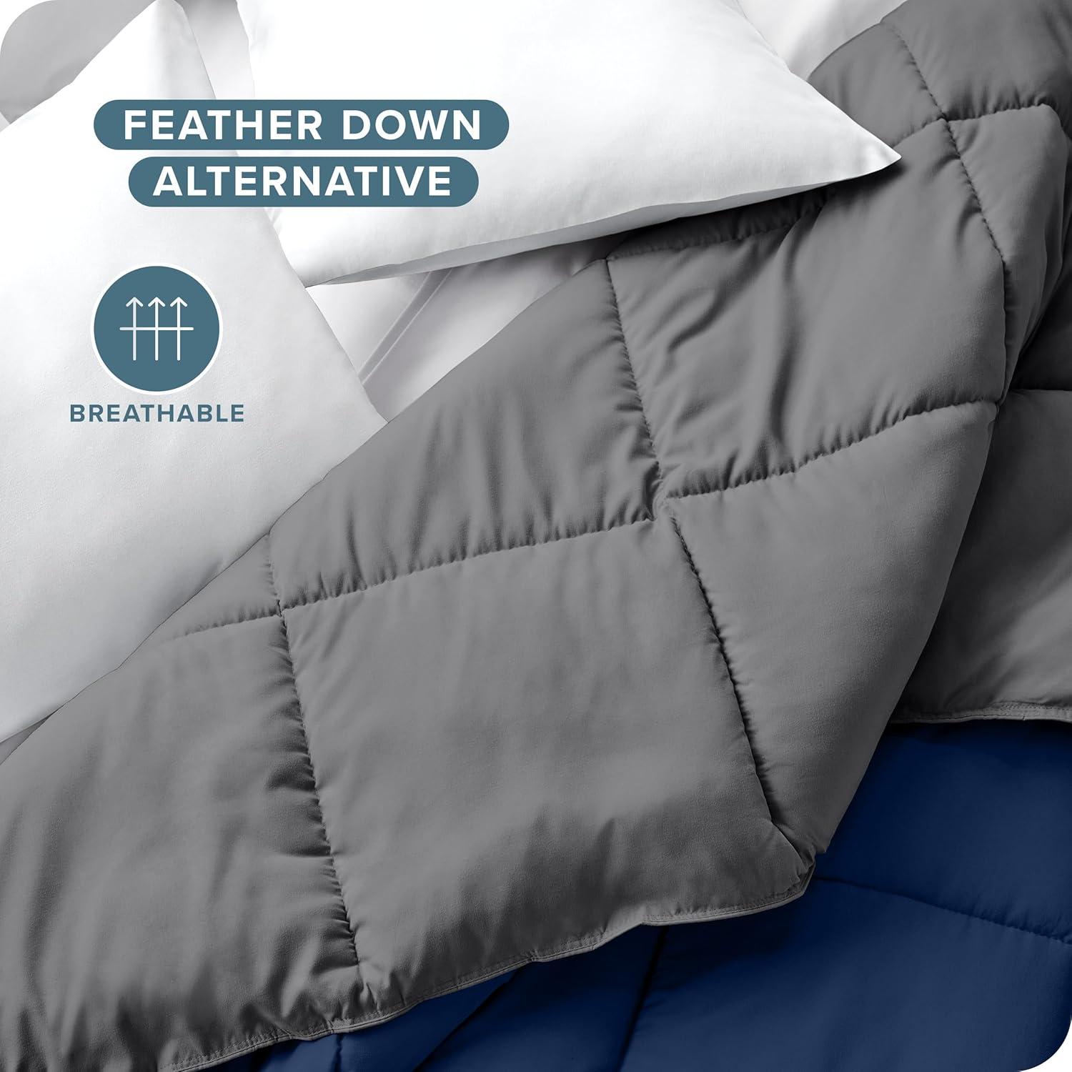 Bare Home Premium Ultra Soft Modern & Contemporary Box Stitch Comforter