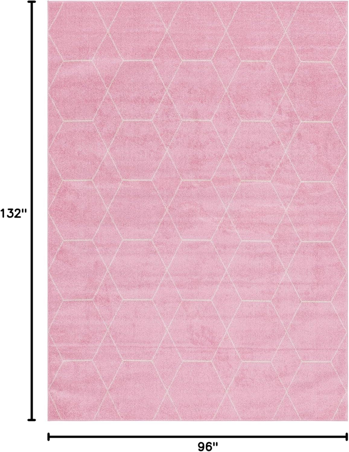 Unique Loom 8' 0 x 11' 0 Trellis Frieze Geometric Light Pink Area Rug