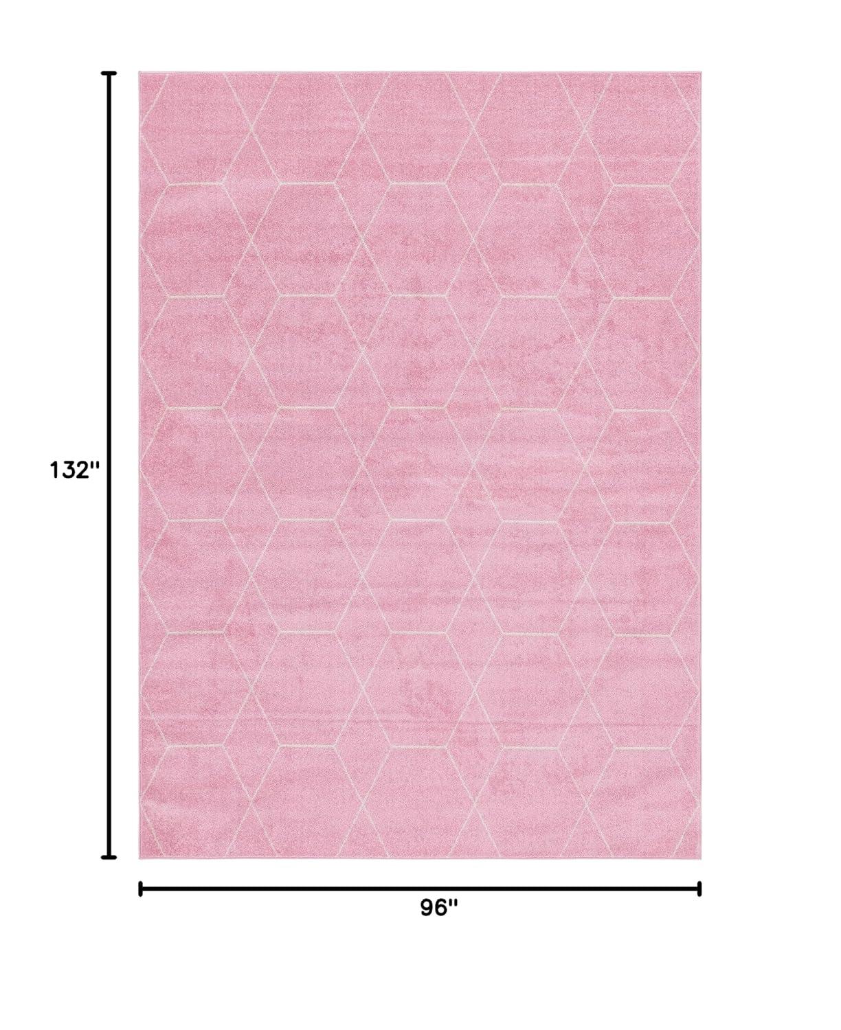 Unique Loom 8' 0 x 11' 0 Trellis Frieze Geometric Light Pink Area Rug