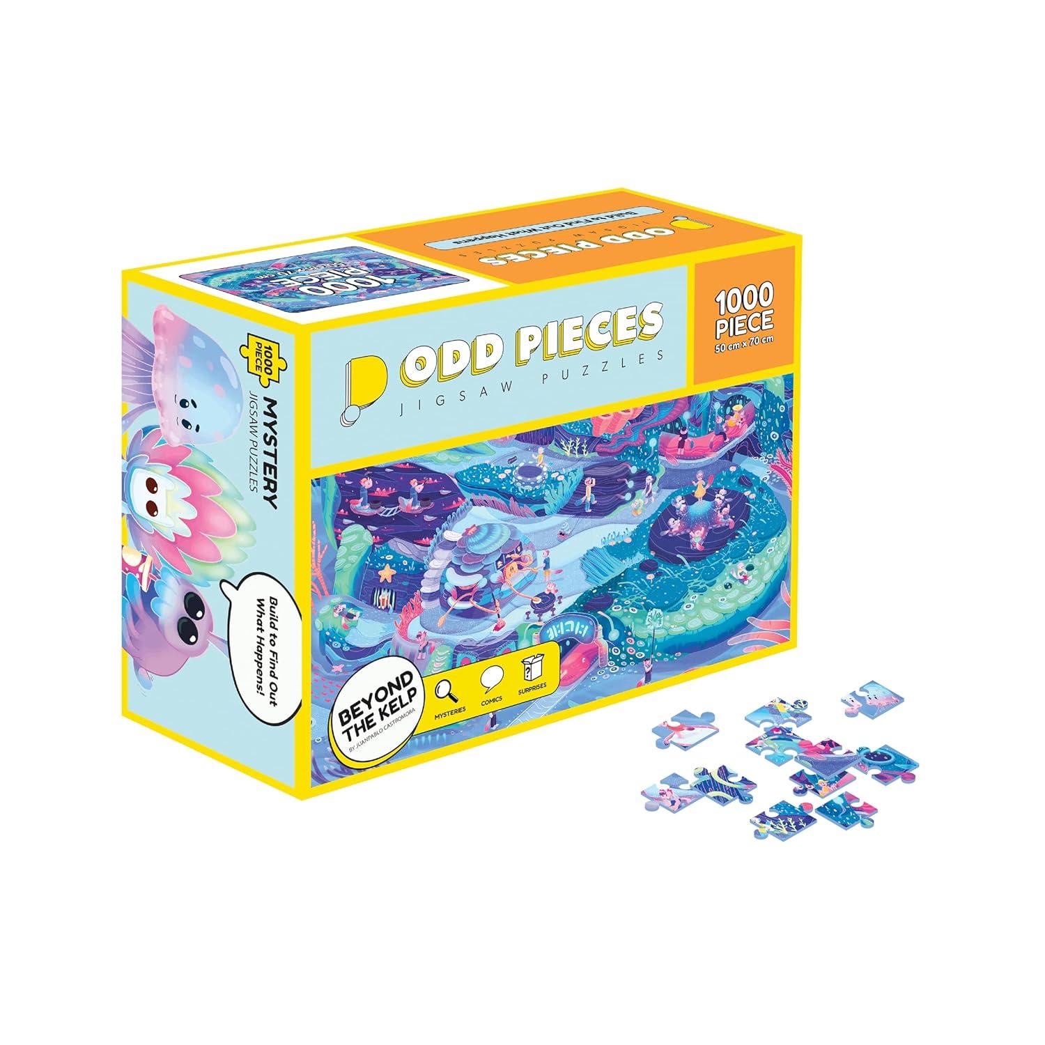 Mystery Jigsaw Puzzle-1,000 Pcs Mystery Puzzle with Storytelling Comics, Secret Ending-1000 Piece Puzzle for Adults & Kids –19.7'' x 27.6'' Frameable Magic Art (Beyond The Kelp)