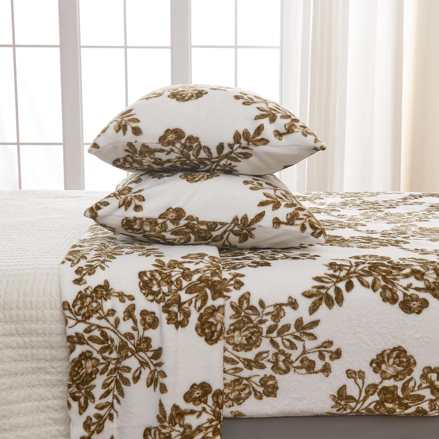 Printed Velvet Plush Fleece Sheet Set - Great Bay Home