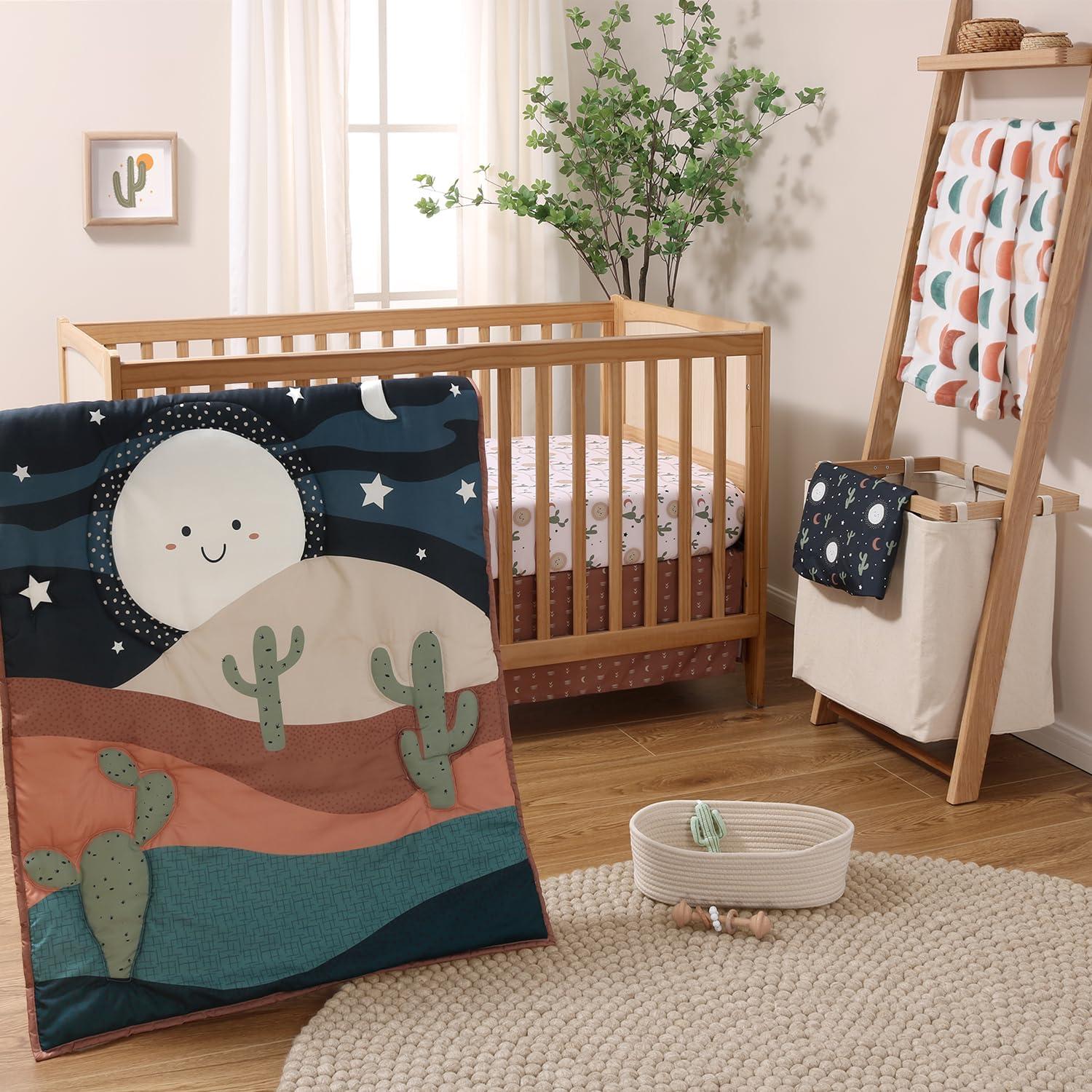 The Peanutshell Crib Bedding Set for Baby Girls & Boys - Joshua Tree, 5 Pieces