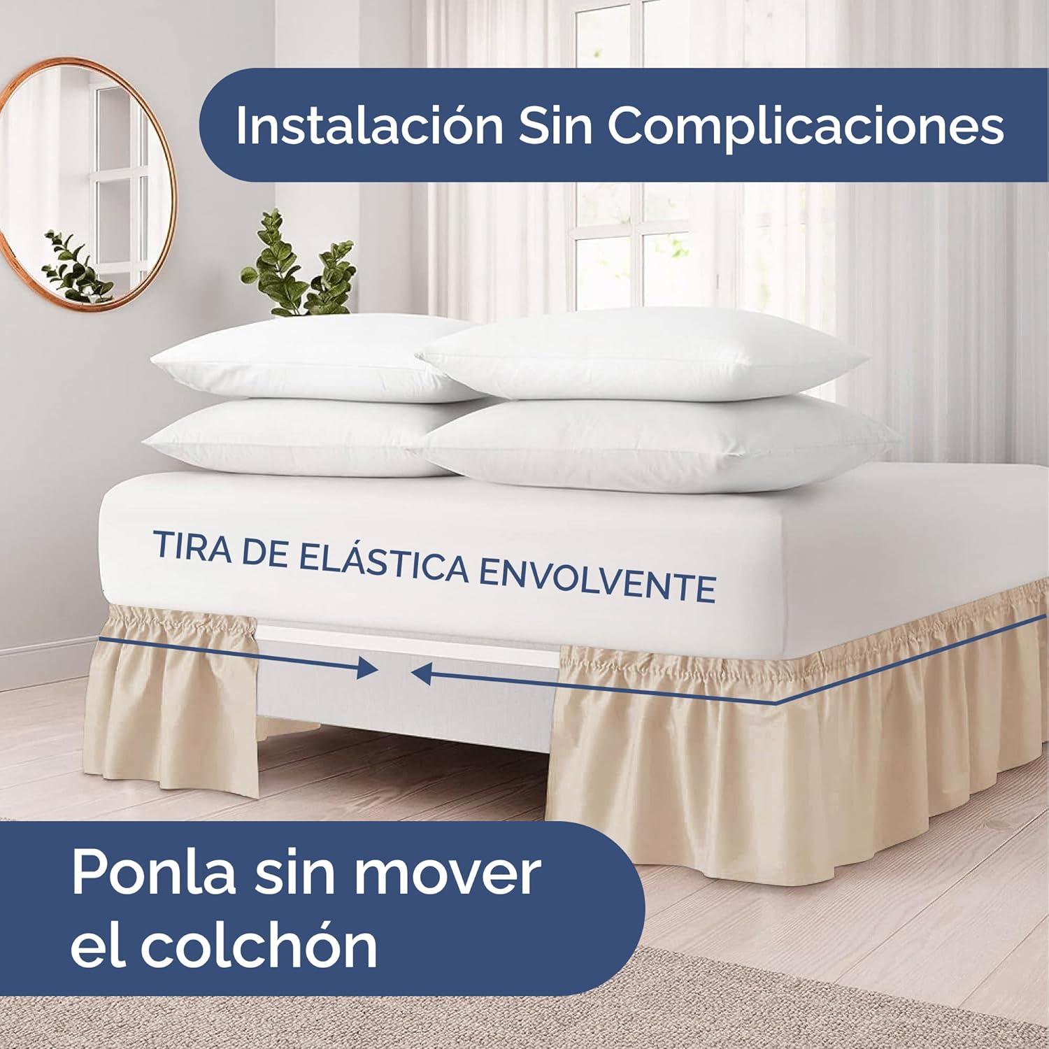 CGK Linens Ruffled Elastic Wrap Around Tailored Bed Skirt