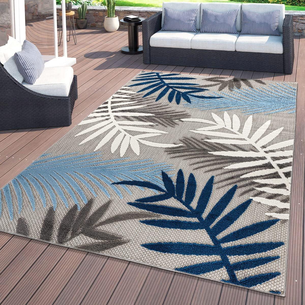 World Rug Gallery Evora Palm Frond Indoor/Outdoor Area Rug