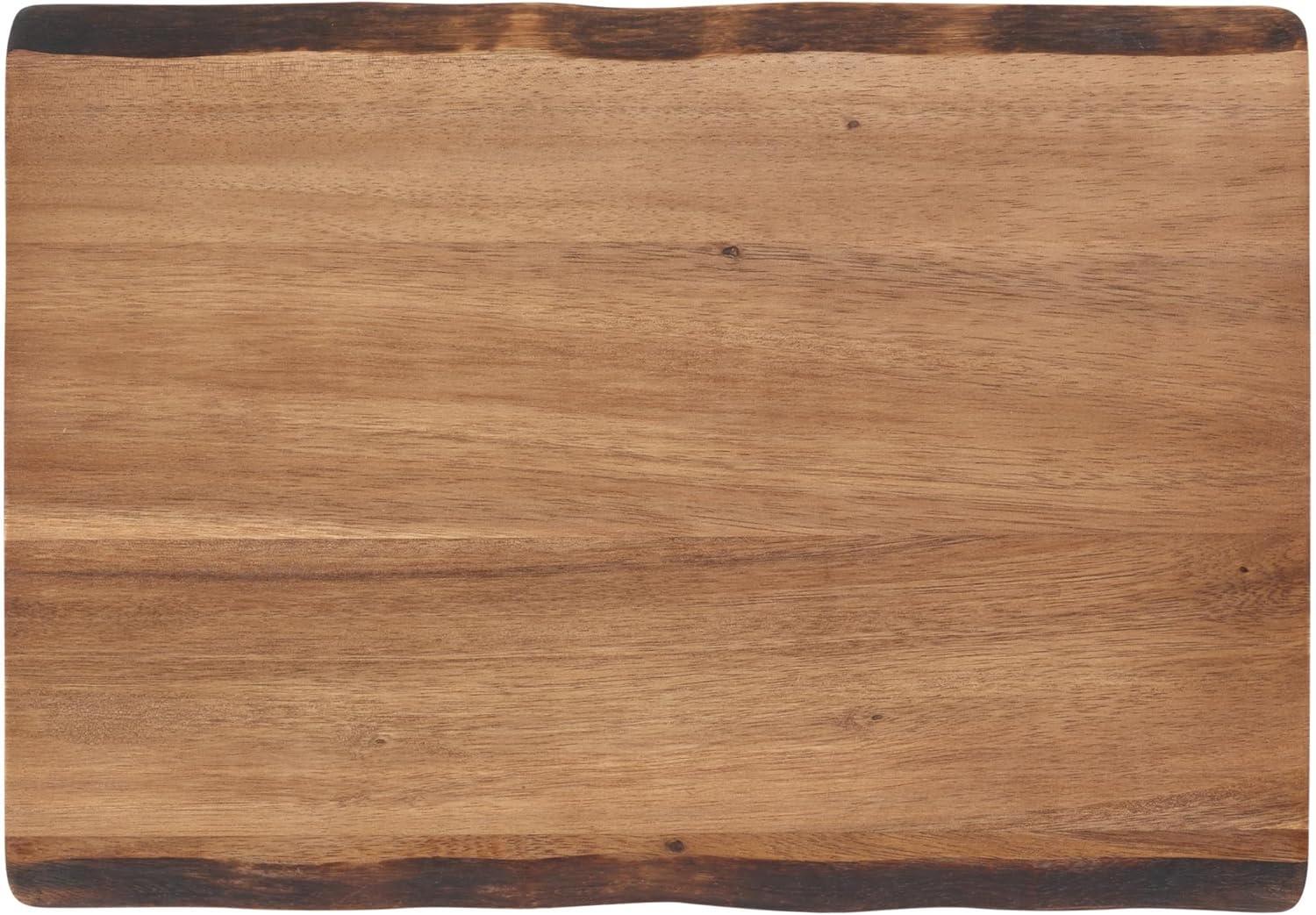 Rustic Acacia Wood Rectangular Cutting Board, 17 x 12 Inch