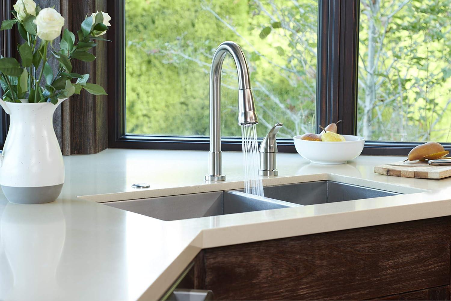 Pacific Bay Grandview Pull Down Kitchen Faucet with Soap Dispenser