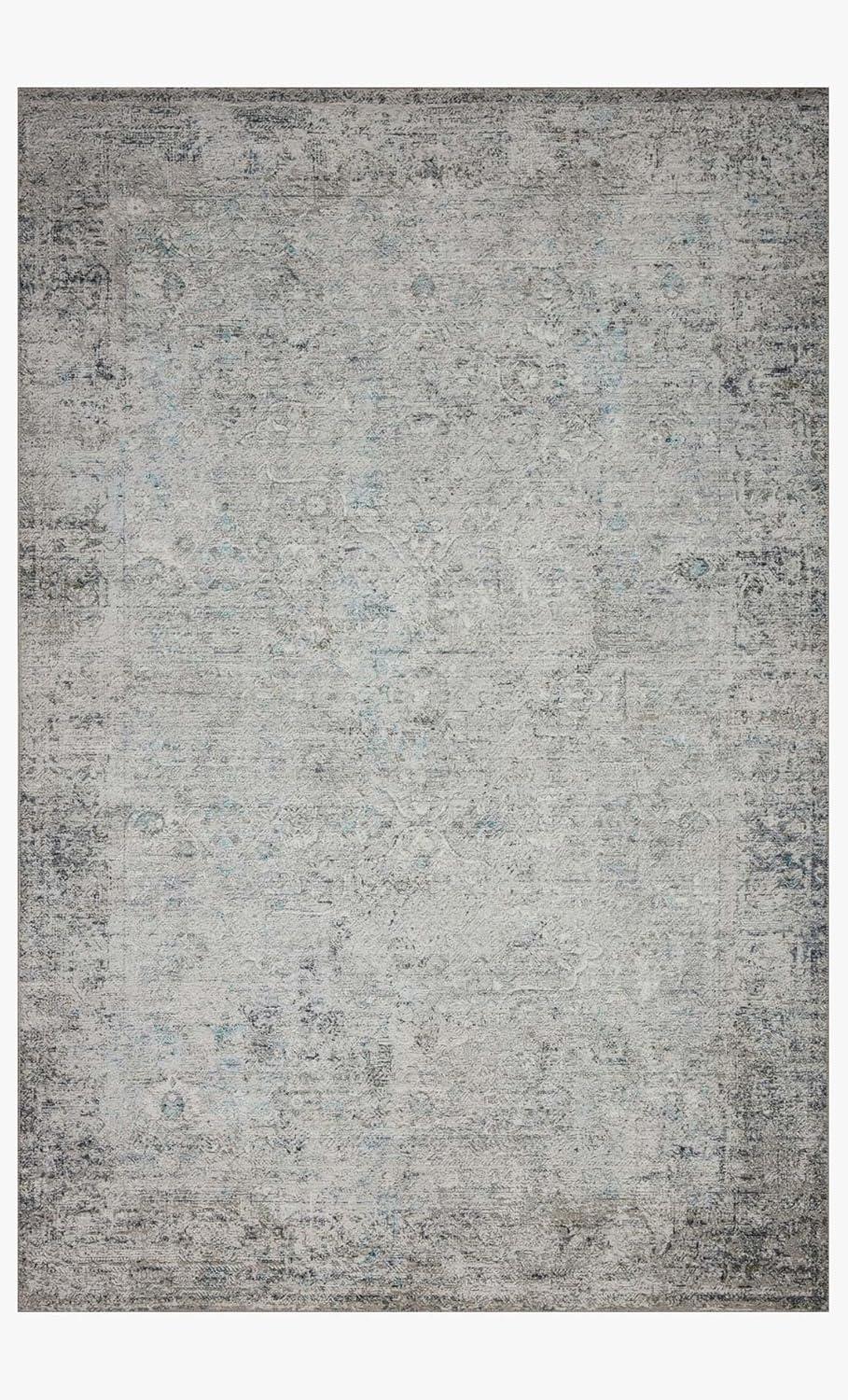 Loloi II Drift DRI-05 Ivory / Silver Abstract Area Rug 18" x 18" Sample