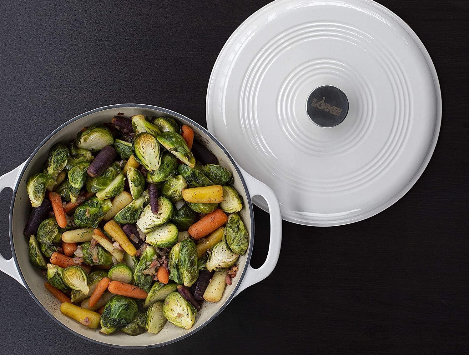 Oyster White 7.5 Quart Enameled Cast Iron Dutch Oven