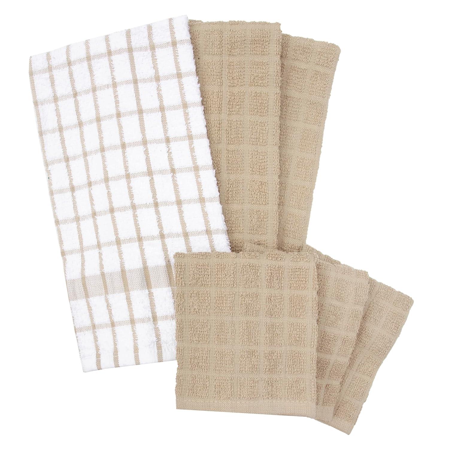 RITZ Cotton Plaid Kitchen Towel Linen Set (Set of 6)