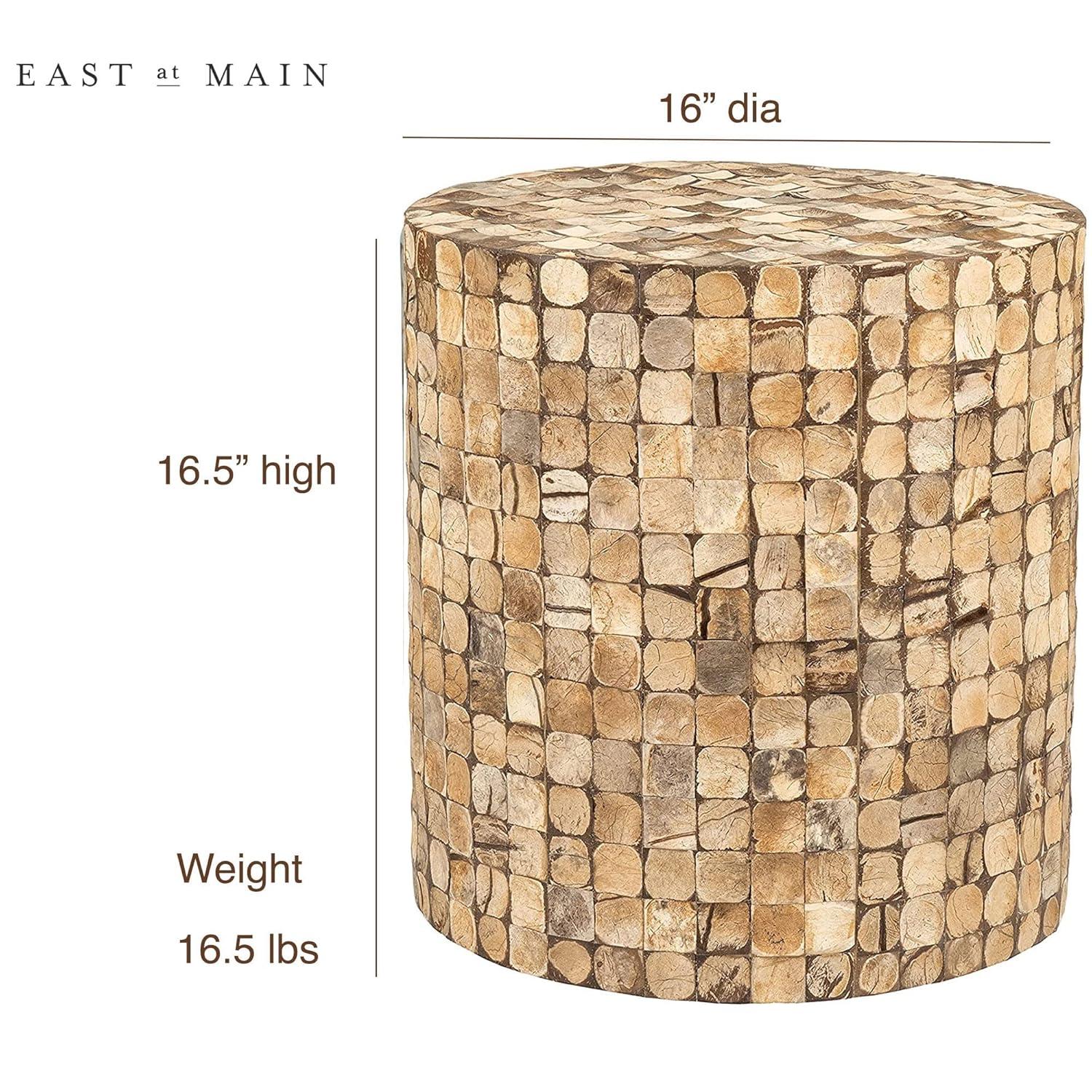 East at Main Juliette Coco End Table with Coconut Shell Mosaic Brown