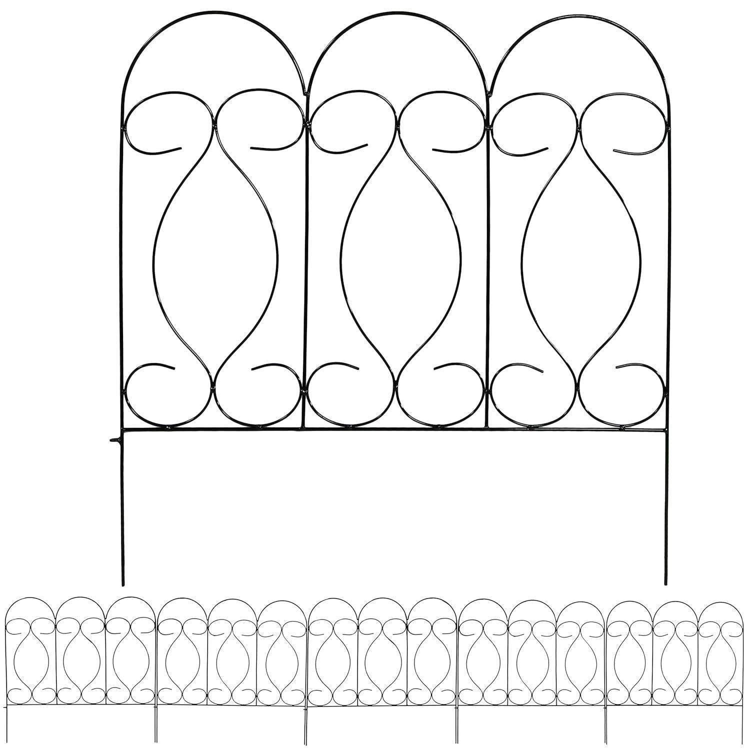 SunnyDaze Decor Traditional 24" x 24" Steel Decorative Garden Fence Panels (Set of 5)