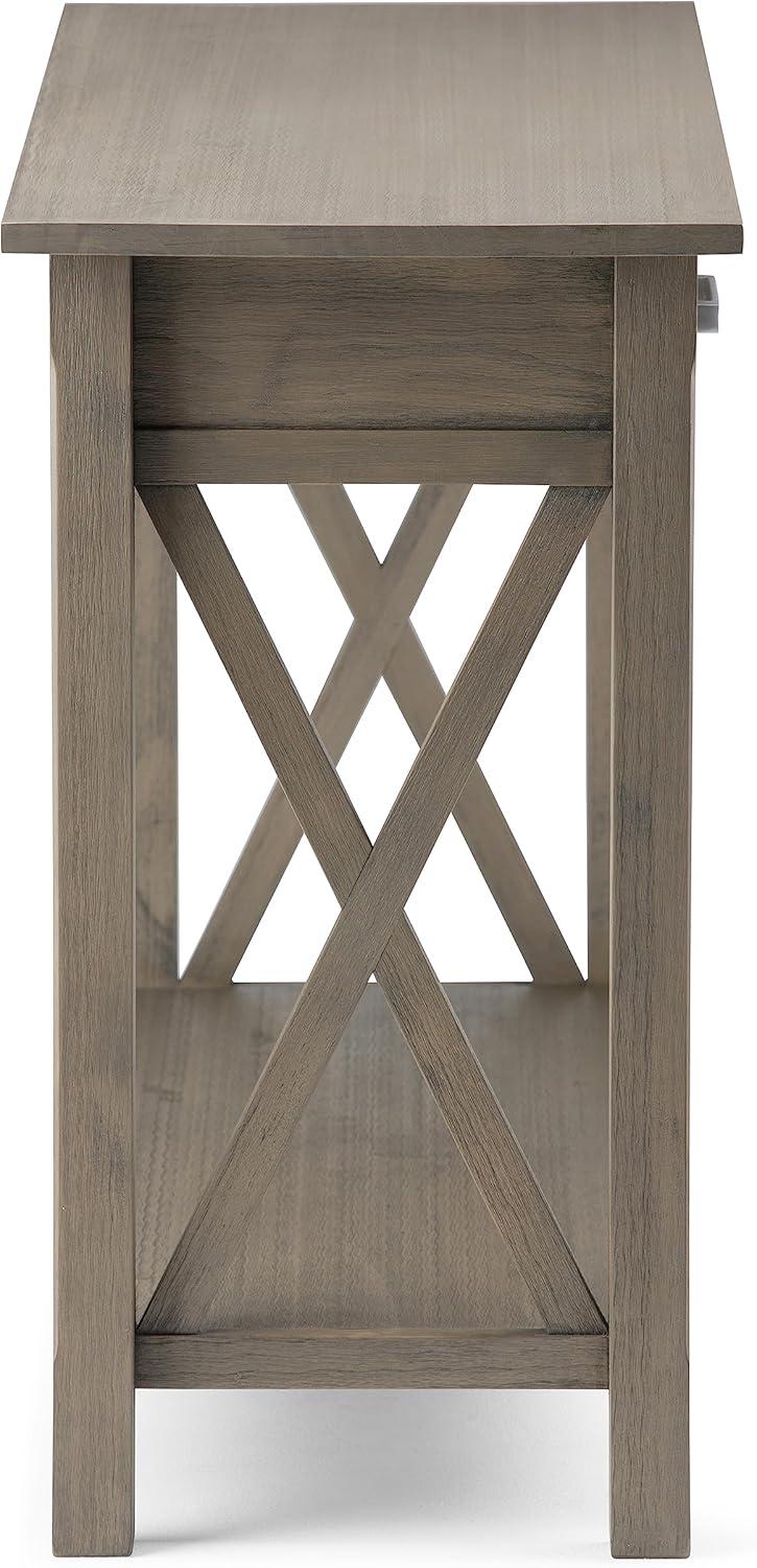 Contemporary Farmhouse Gray Wood Console Table with Storage