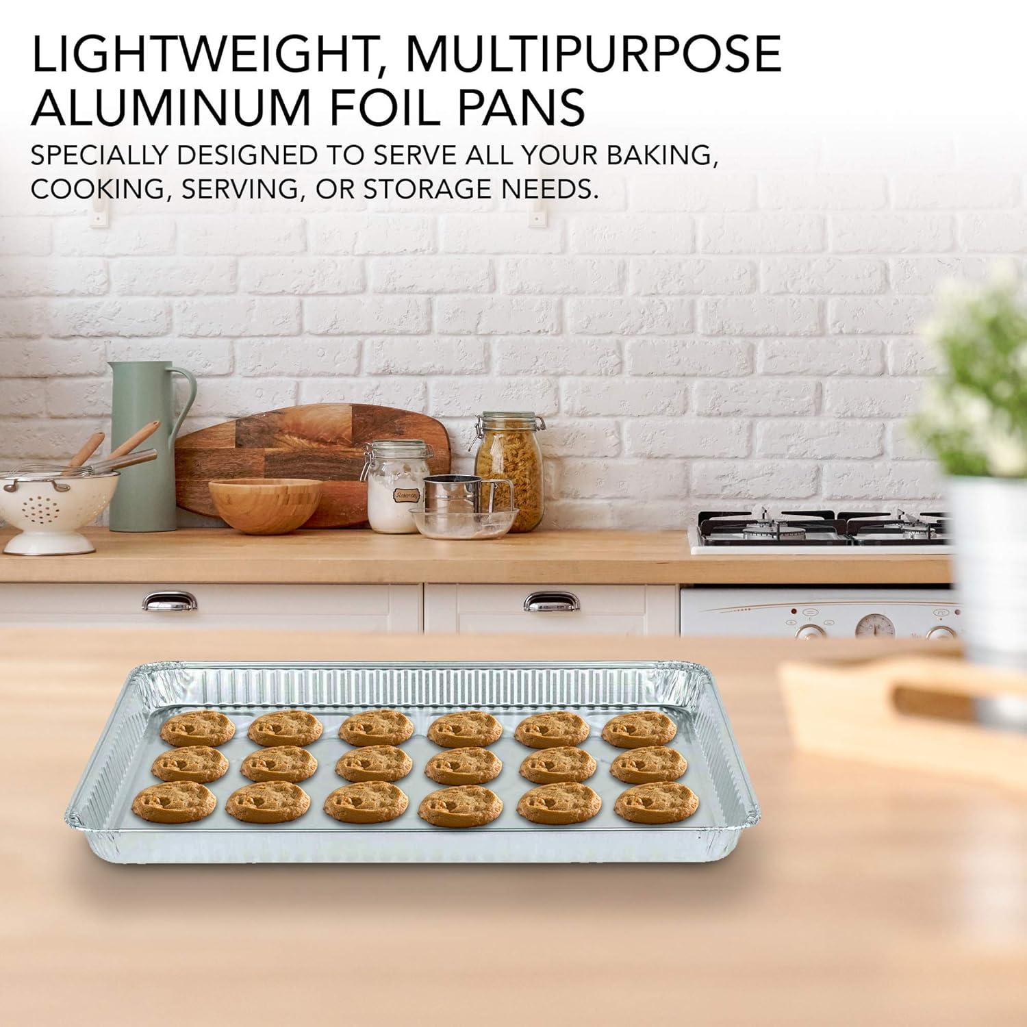 Stock Your Home Aluminum Pans Cookie Sheet Baking Pans (15 Pack) Disposable Aluminum Foil Trays - Reusable and Durable Nonstick Baking Sheets – Disposable Cookie Sheet Foil Pans - 16 Inch x 11 Inch
