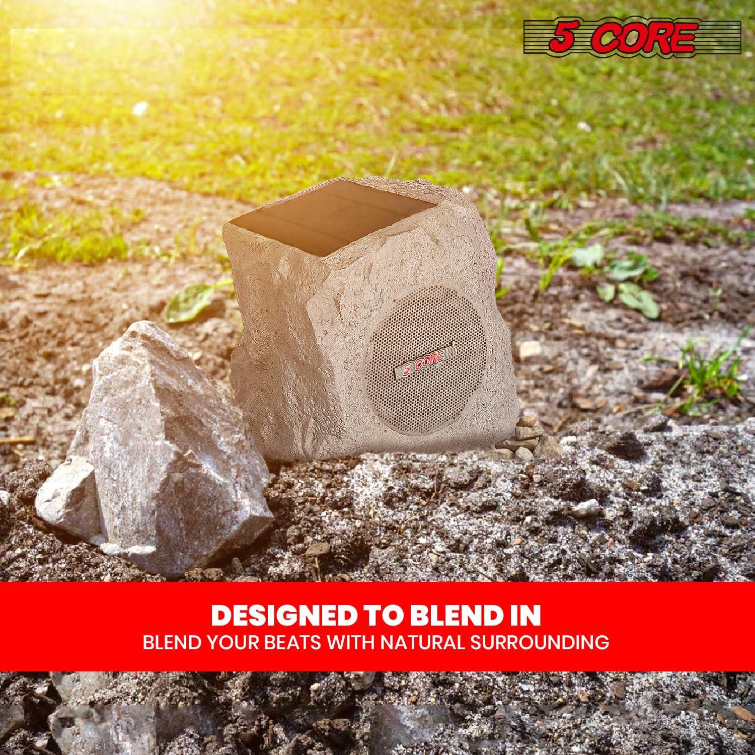 5 Core Outdoor Speakers Bluetooth Waterproof TWS Pool Patio Garden Rock Subwoofer