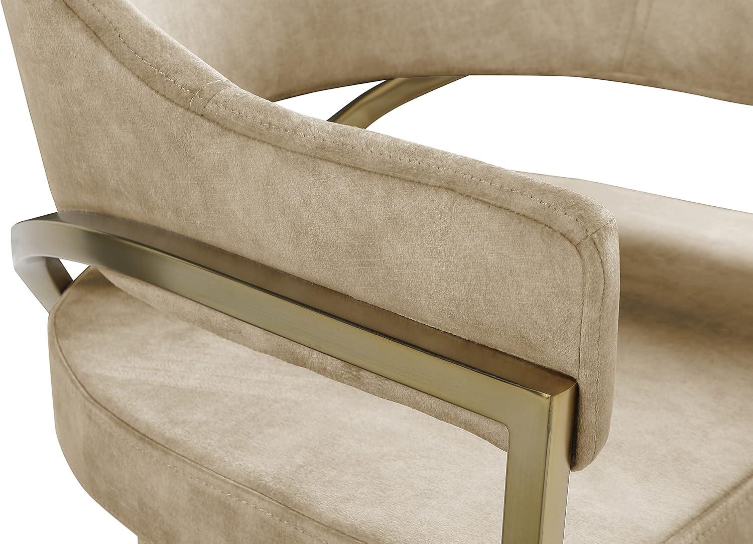 Meridian Furniture Madelyn Beige Velvet Dining Chair (Set of 2)
