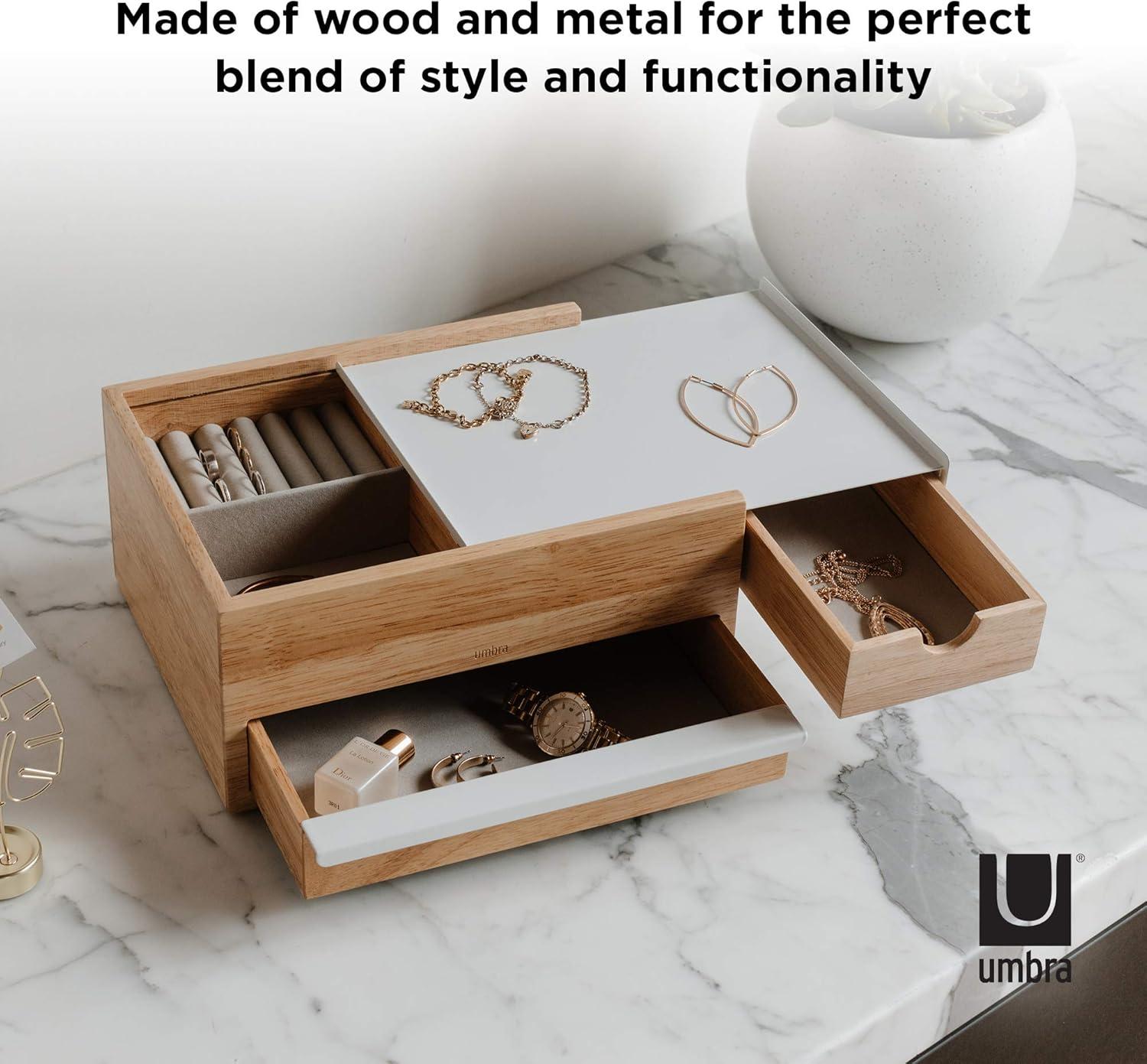 Umbra Stowit White and Neutral Jewelry Box Storage