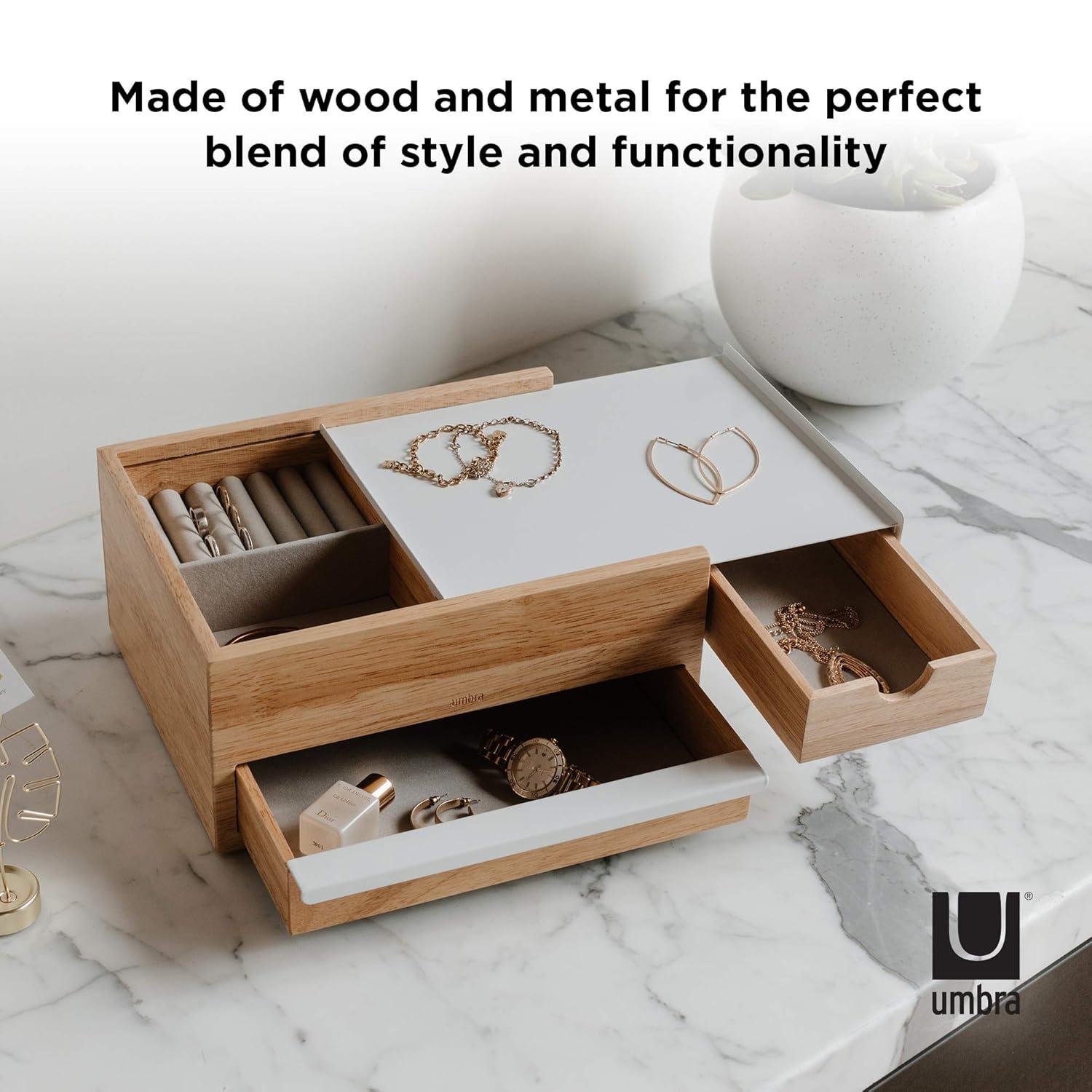 Umbra Stowit White and Neutral Jewelry Box Storage