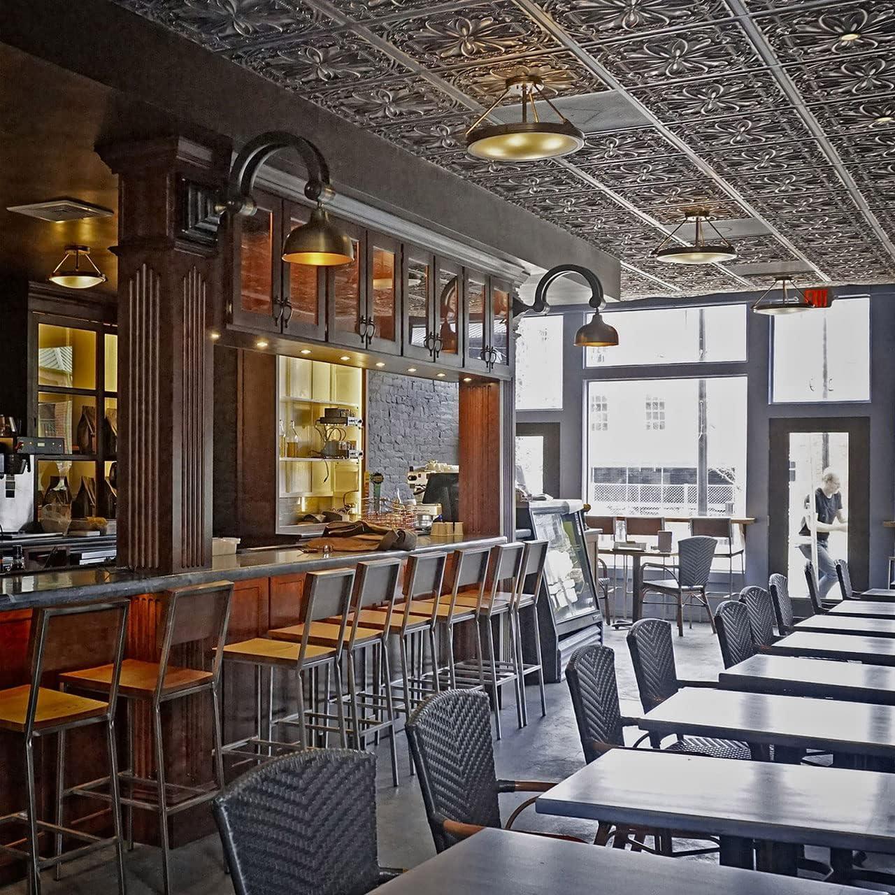 FromPlainToBeautifulInHours Milan 24'' L x 24'' W Textured PVC Drop-In & Glue Up Ceiling Tile Ceiling Tile (Set of 10)