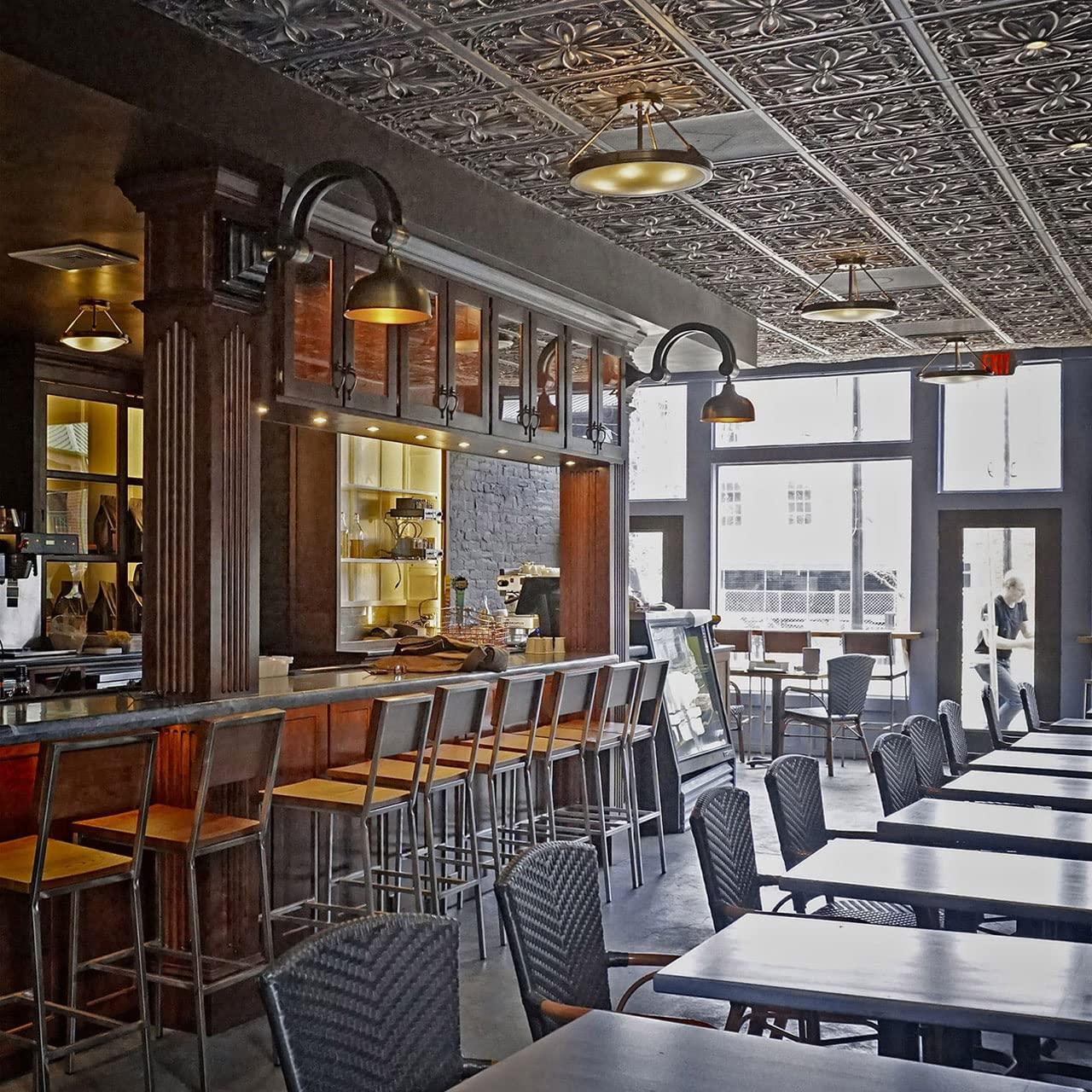 FromPlainToBeautifulInHours Milan 24'' L x 24'' W Textured PVC Drop-In & Glue Up Ceiling Tile Ceiling Tile (Set of 10)