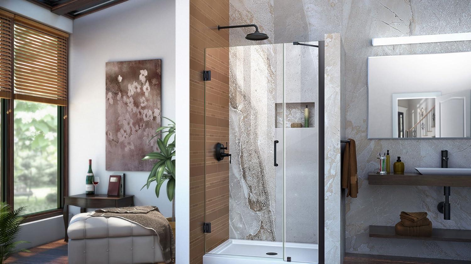 Unidoor 39" W x 72" HHinged Frameless Shower Door with ClearMax™ Technology